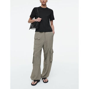 Cos 'Parachute' Grey Viscose Cargo Pants Size 4